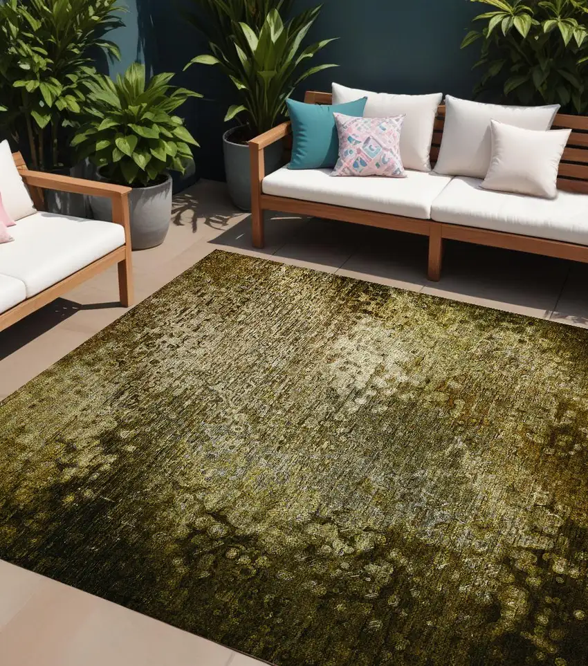 Brown Washable Non Skid Indoor Outdoor Area Rug Photo 1