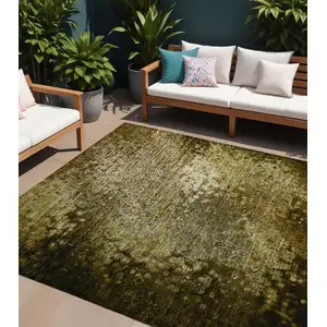 Photo of Brown Washable Non Skid Indoor Outdoor Area Rug