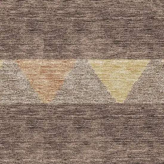 Brown Wheat And Copper Southwestern Washable Area Rug With UV Protection Photo 2