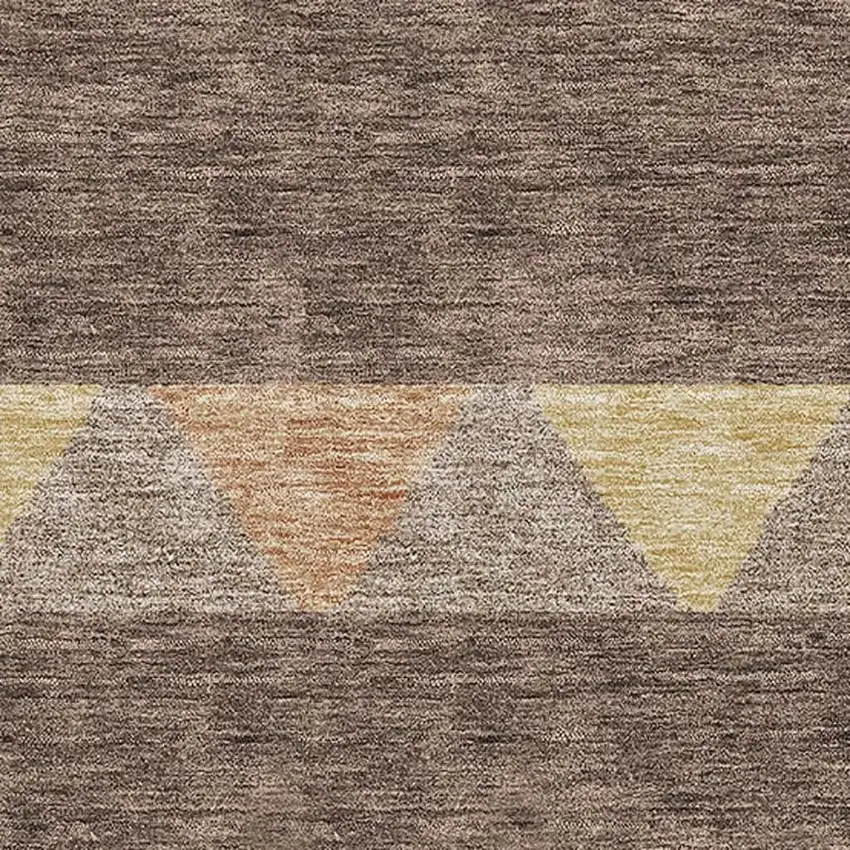 Brown Wheat And Copper Southwestern Washable Area Rug With UV Protection Photo 2