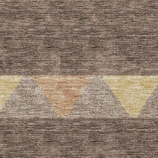 Brown Wheat And Copper Southwestern Washable Area Rug With UV Protection Photo 2