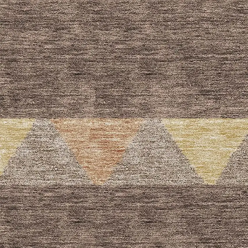 Brown Wheat And Copper Southwestern Washable Area Rug With UV Protection Photo 2