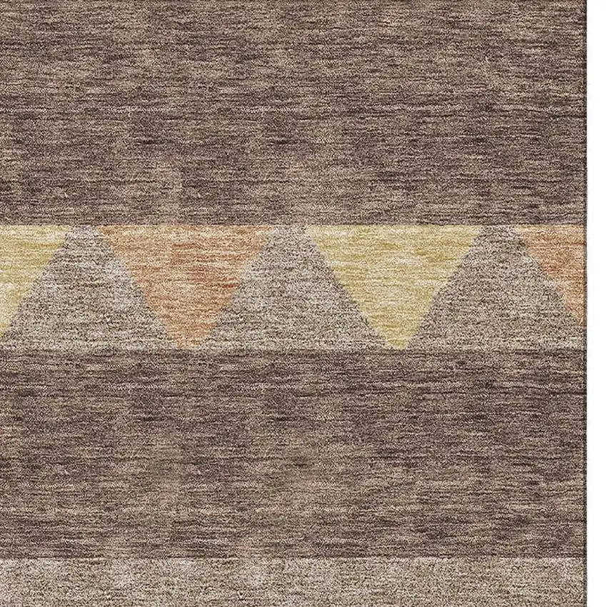 Brown Wheat And Copper Southwestern Washable Area Rug With UV Protection Photo 3