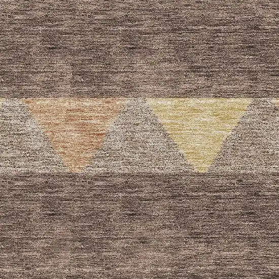 Brown Wheat And Copper Southwestern Washable Area Rug With UV Protection Photo 2