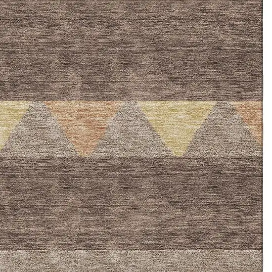 Brown Wheat And Copper Southwestern Washable Area Rug With UV Protection Photo 2