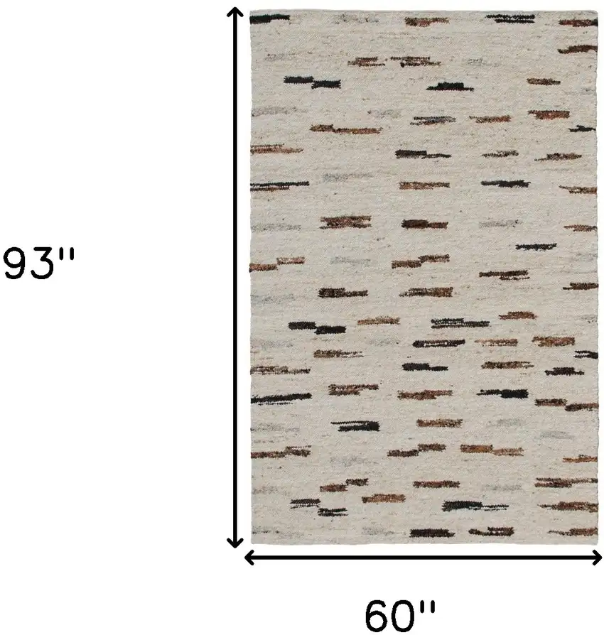 Brown Wool Abstract Hand Woven Area Rug Photo 8