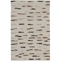 Photo of Brown Wool Abstract Hand Woven Area Rug