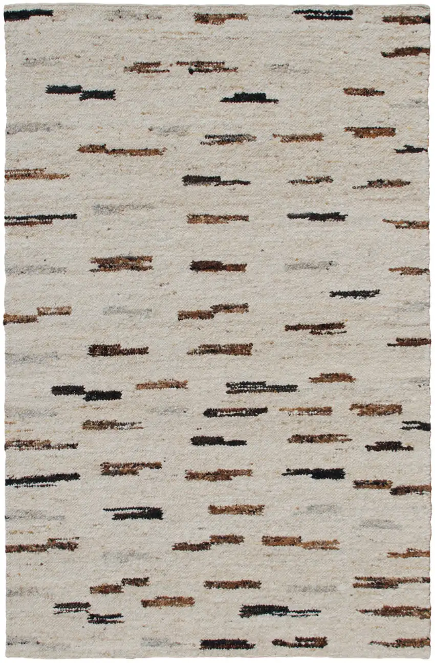 Brown Wool Abstract Hand Woven Area Rug Photo 1