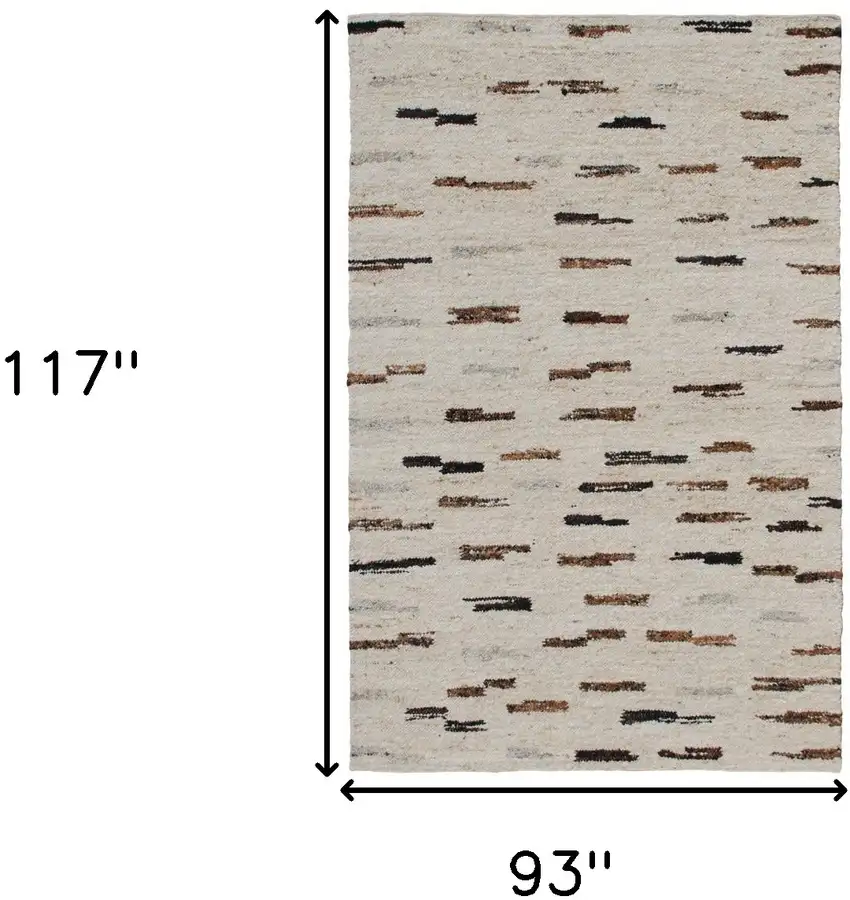 Brown Wool Abstract Hand Woven Area Rug Photo 8