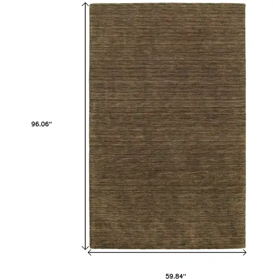 Brown Wool Hand Tufted Area Rug Photo 3