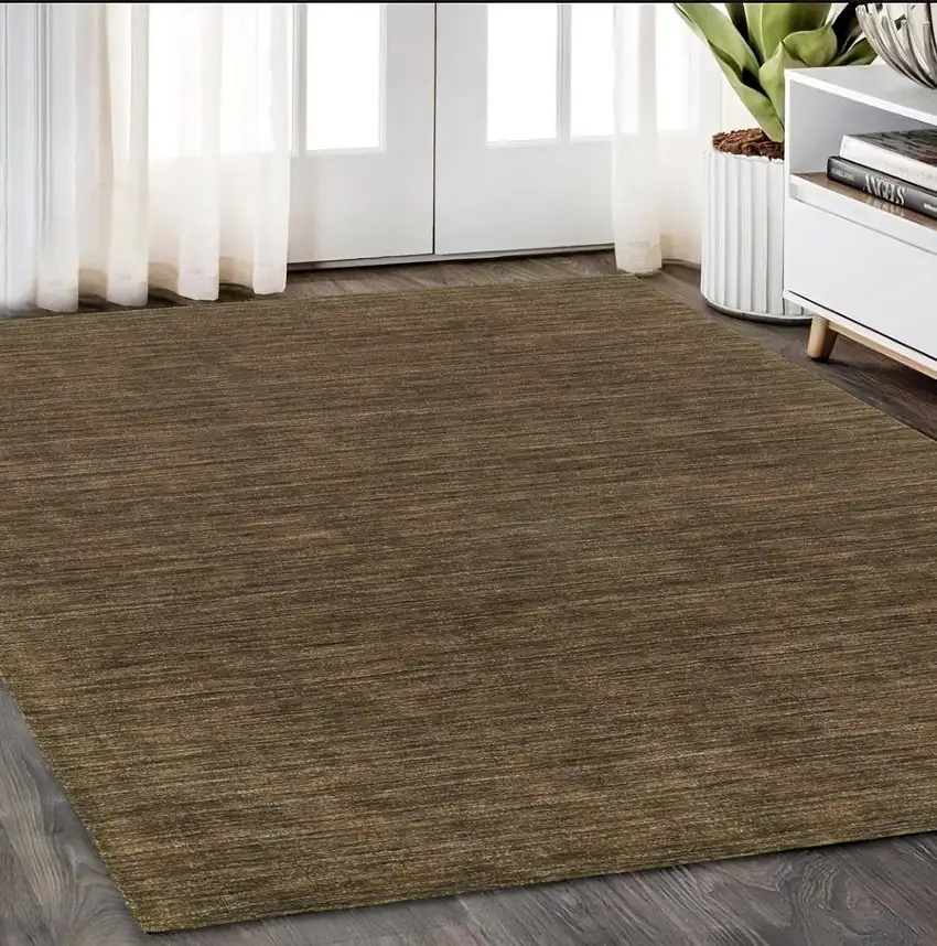 Brown Wool Hand Tufted Area Rug Photo 1