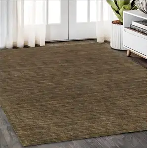 Photo of Brown Wool Hand Tufted Area Rug