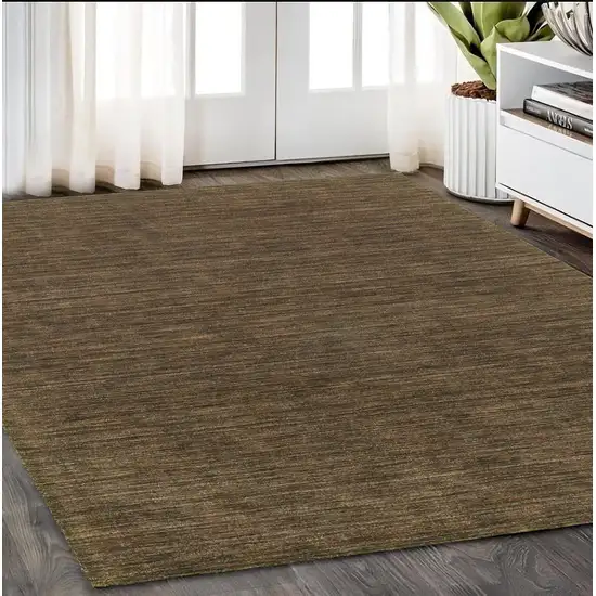 Brown Wool Hand Tufted Area Rug Photo 1