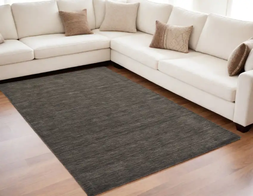 Brown Wool Hand Woven Area Rug Photo 1