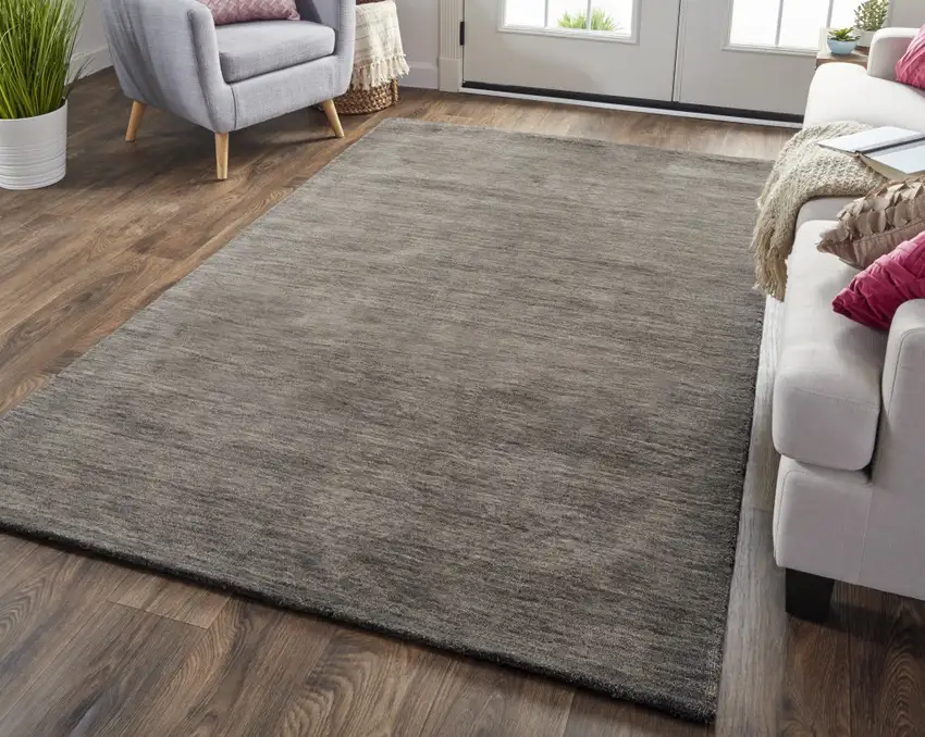 Brown Wool Hand Woven Area Rug Photo 6