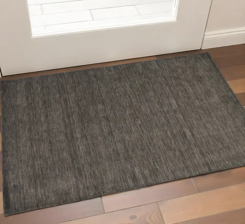 Brown Wool Hand Woven Area Rug Photo 1
