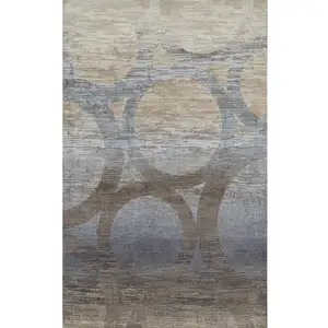 Photo of Brown and Beige Abstract Area Rug