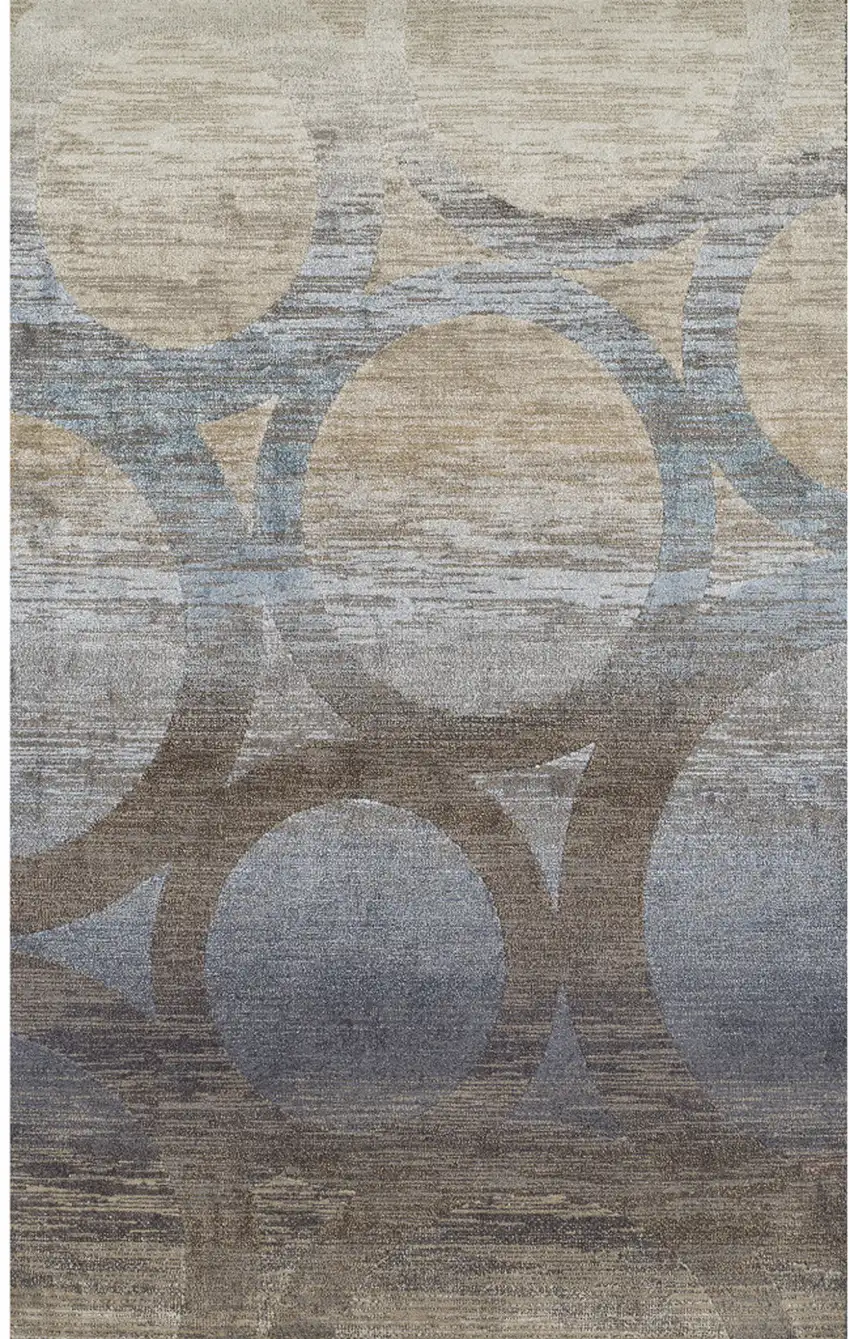 Brown and Beige Abstract Area Rug Photo 2