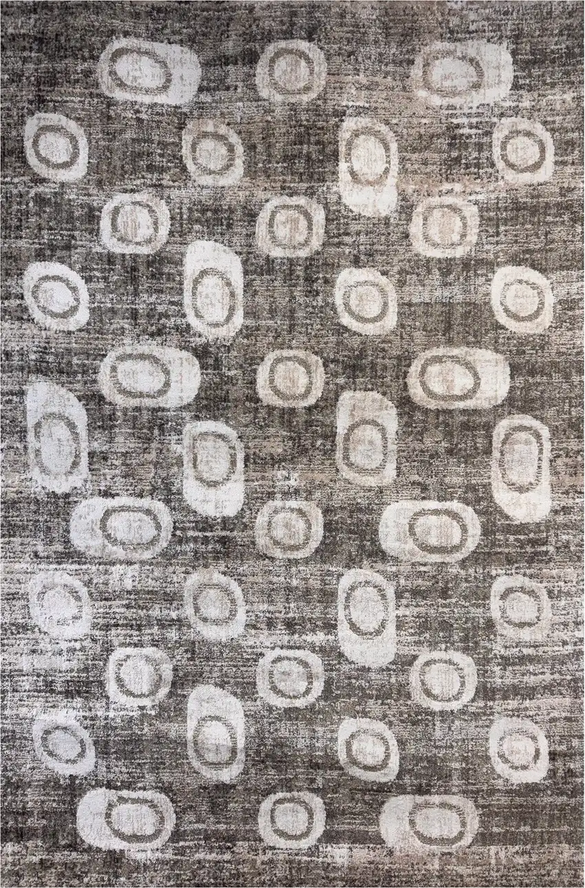 Brown and Beige Abstract Area Rug Photo 2