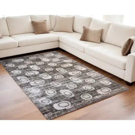 Brown and Beige Abstract Area Rug Photo 1
