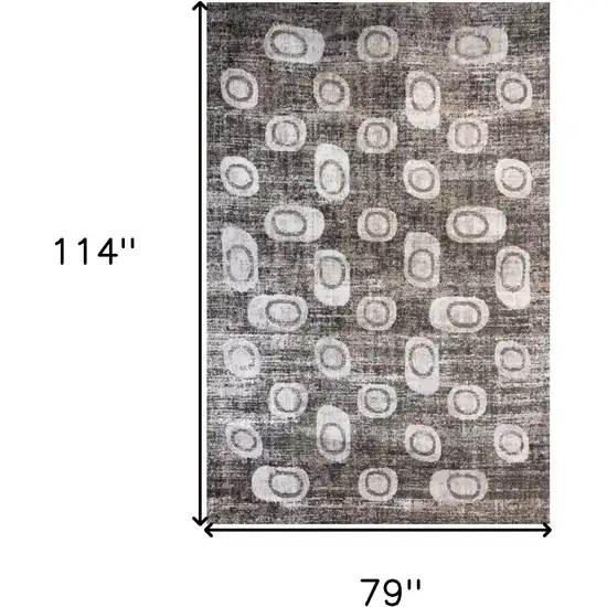 Brown and Beige Abstract Area Rug Photo 3