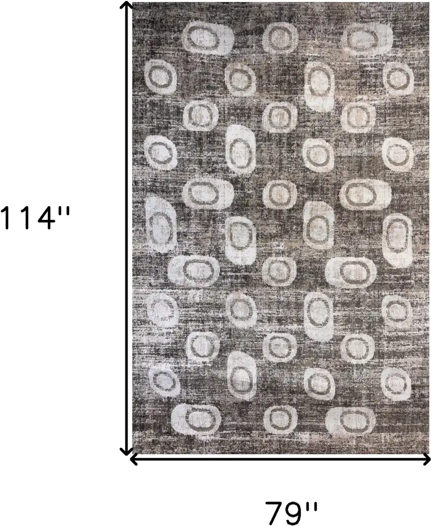 Brown and Beige Abstract Area Rug Photo 3