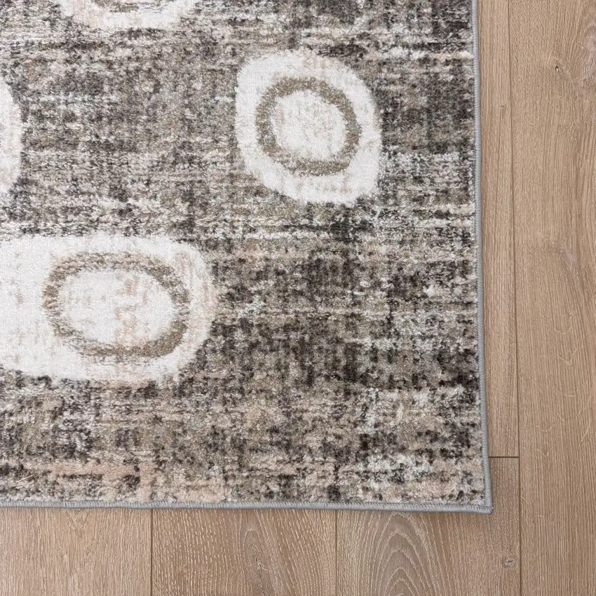 Brown and Beige Abstract Area Rug Photo 5