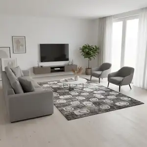 Photo of Brown and Beige Abstract Area Rug