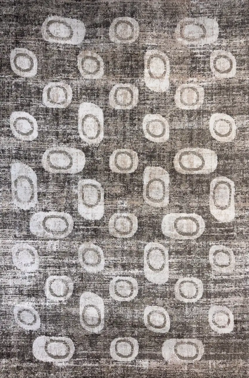 Brown and Beige Abstract Area Rug Photo 2