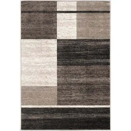 Brown And Beige Abstract Blocks Area Rug Photo 4