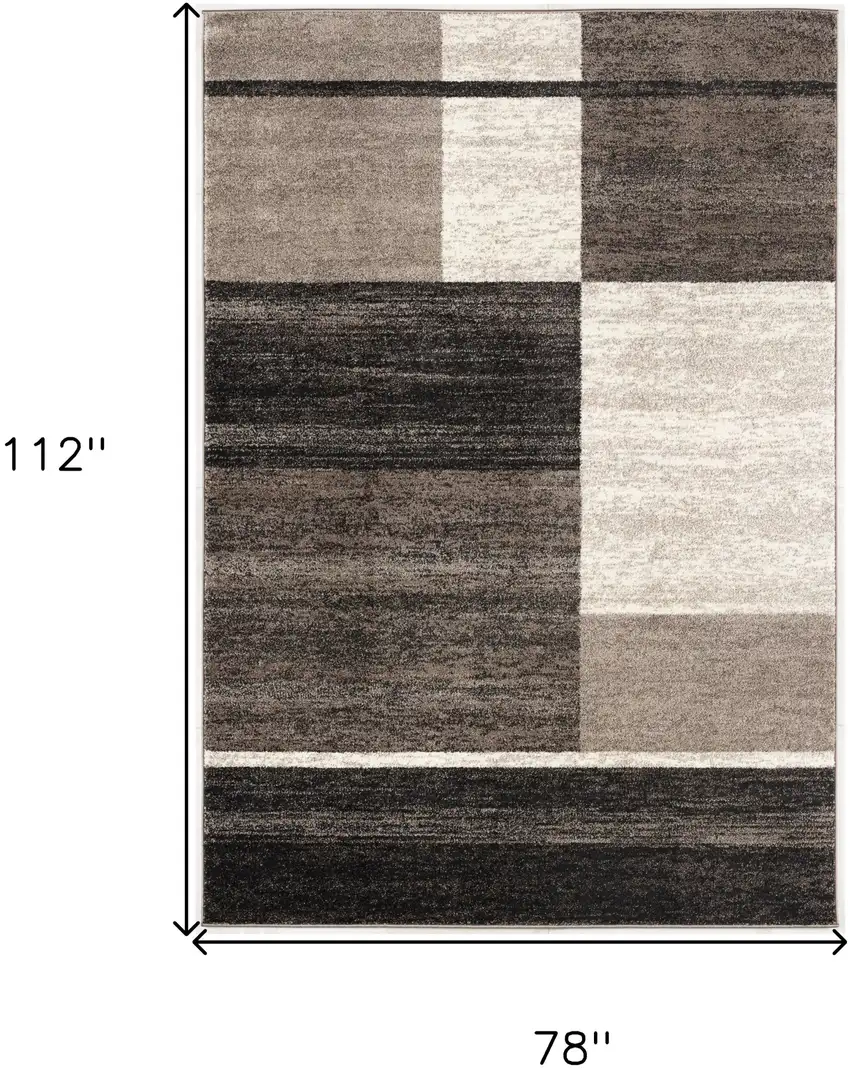 Brown And Beige Abstract Blocks Area Rug Photo 9