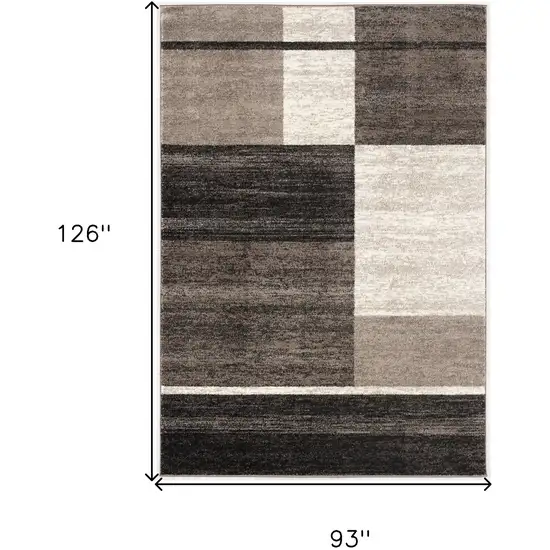 Brown And Beige Abstract Blocks Area Rug Photo 3