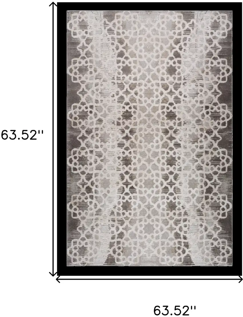 Brown and Beige Abstract Distressed Area Rug Photo 5