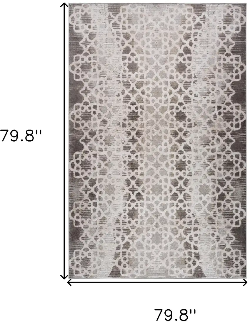 Brown and Beige Abstract Distressed Area Rug Photo 3