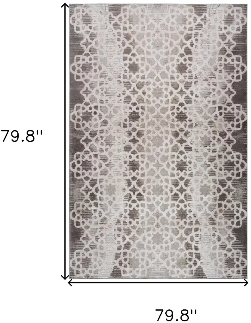 Brown and Beige Abstract Distressed Area Rug Photo 5