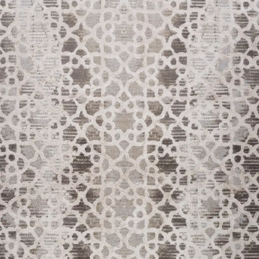 Brown and Beige Abstract Distressed Area Rug Photo 4