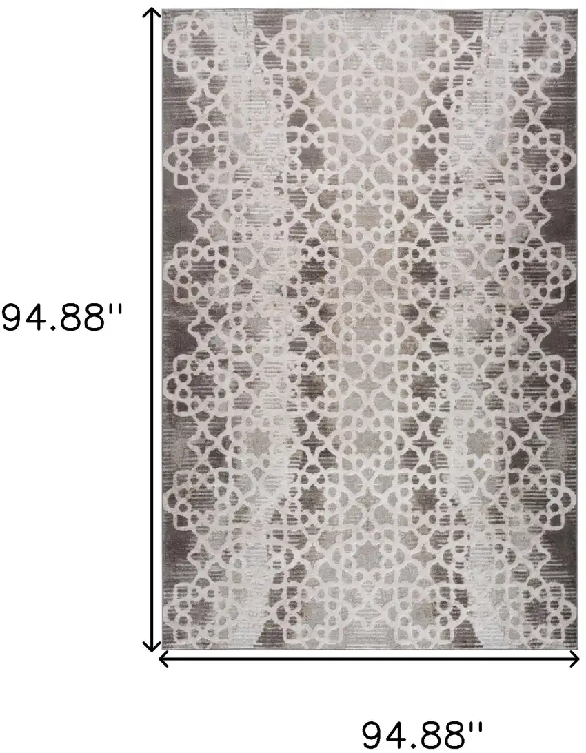Brown and Beige Abstract Distressed Area Rug Photo 5