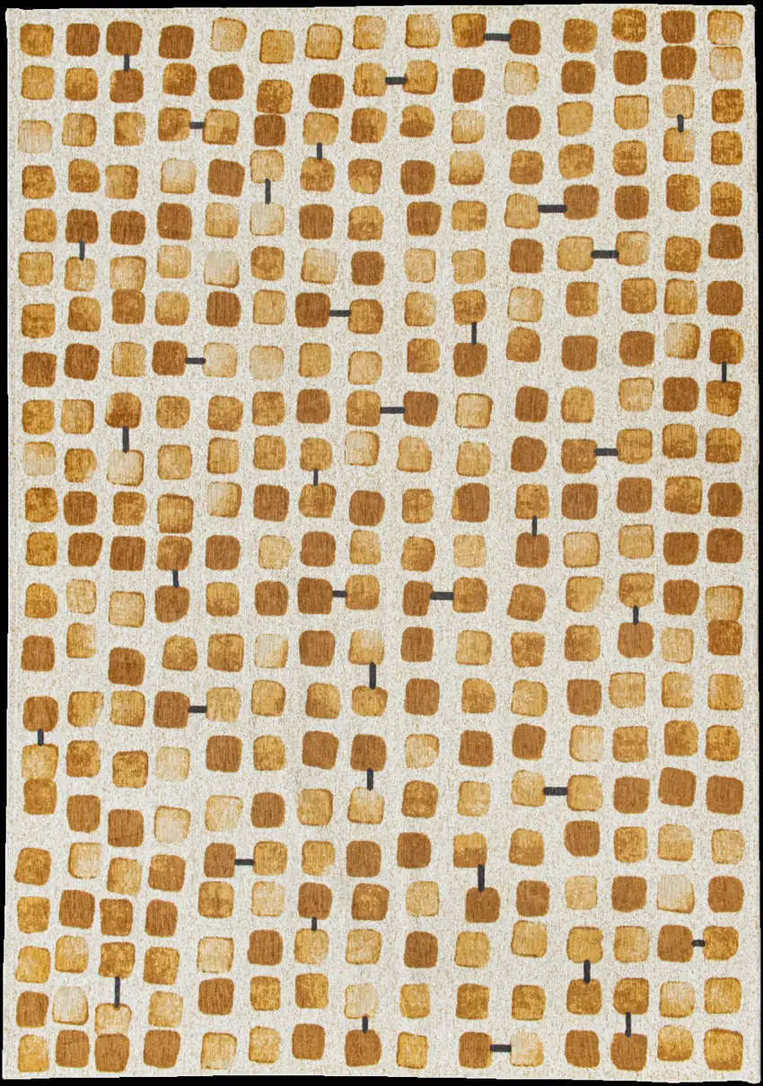 Brown and Beige Geometric Non Skid Area Rug Photo 7