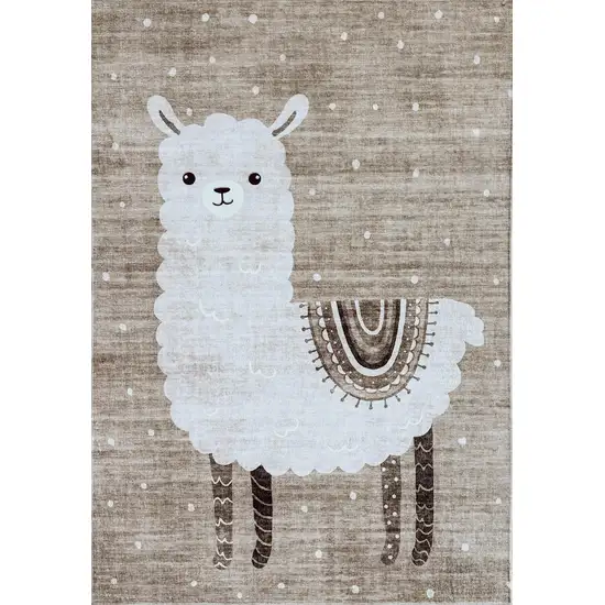 Brown and Beige Juvenile Animals Youthful Area Rug Photo 4