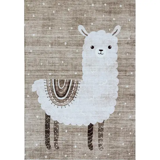 Brown and Beige Juvenile Animals Youthful Area Rug Photo 4