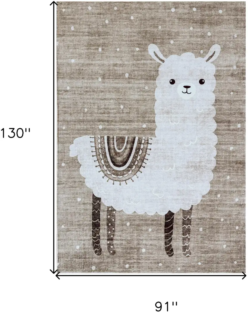 Brown and Beige Juvenile Animals Youthful Area Rug Photo 5