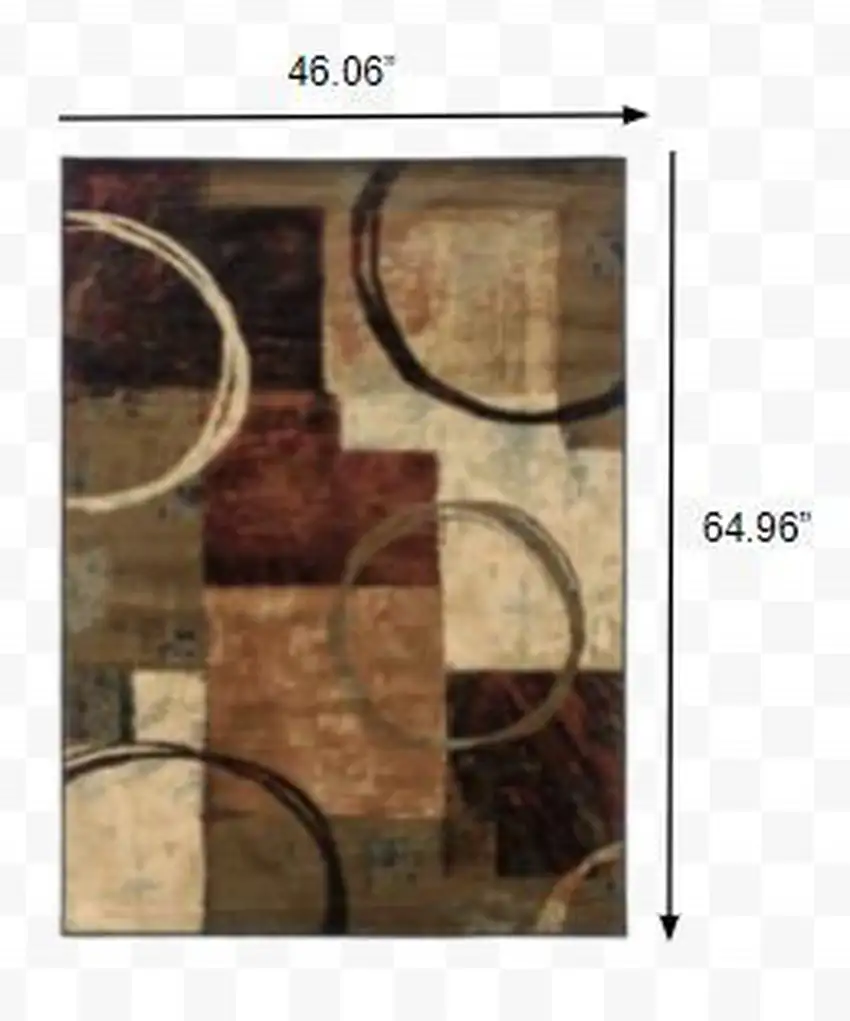 Brown And Black Abstract Geometric Area Rug Photo 8