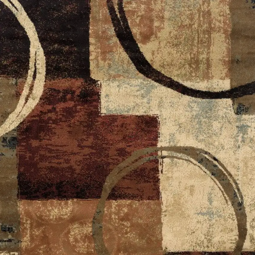 Brown And Black Abstract Geometric Area Rug Photo 6