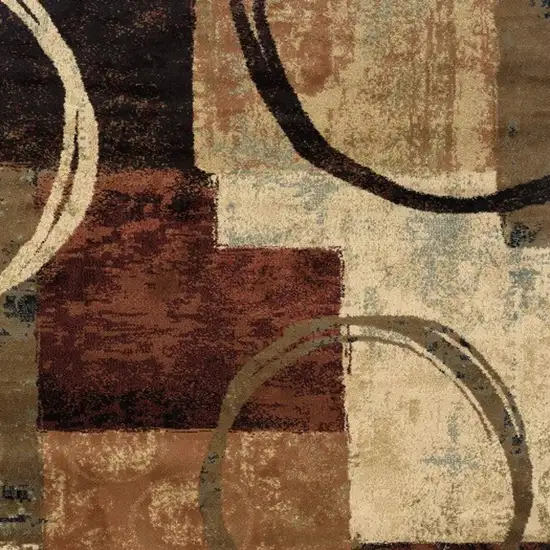 Brown And Black Abstract Geometric Area Rug Photo 6