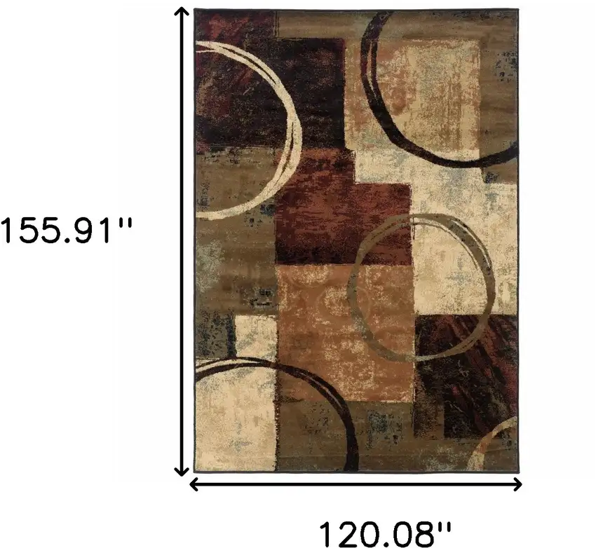 Brown And Black Abstract Geometric Area Rug Photo 3