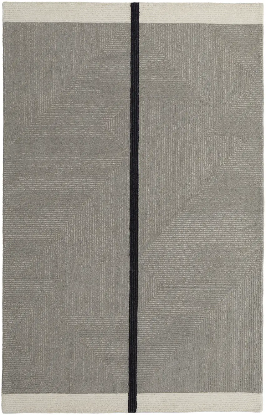 Brown and Black Abstract Geometric Hand Tufted Area Rug Photo 4