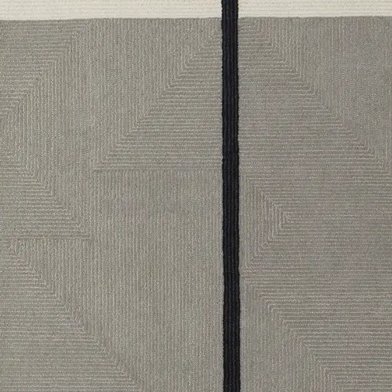 Black Gray And Taupe Abstract Geometric Hand Tufted Area Rug Photo 9