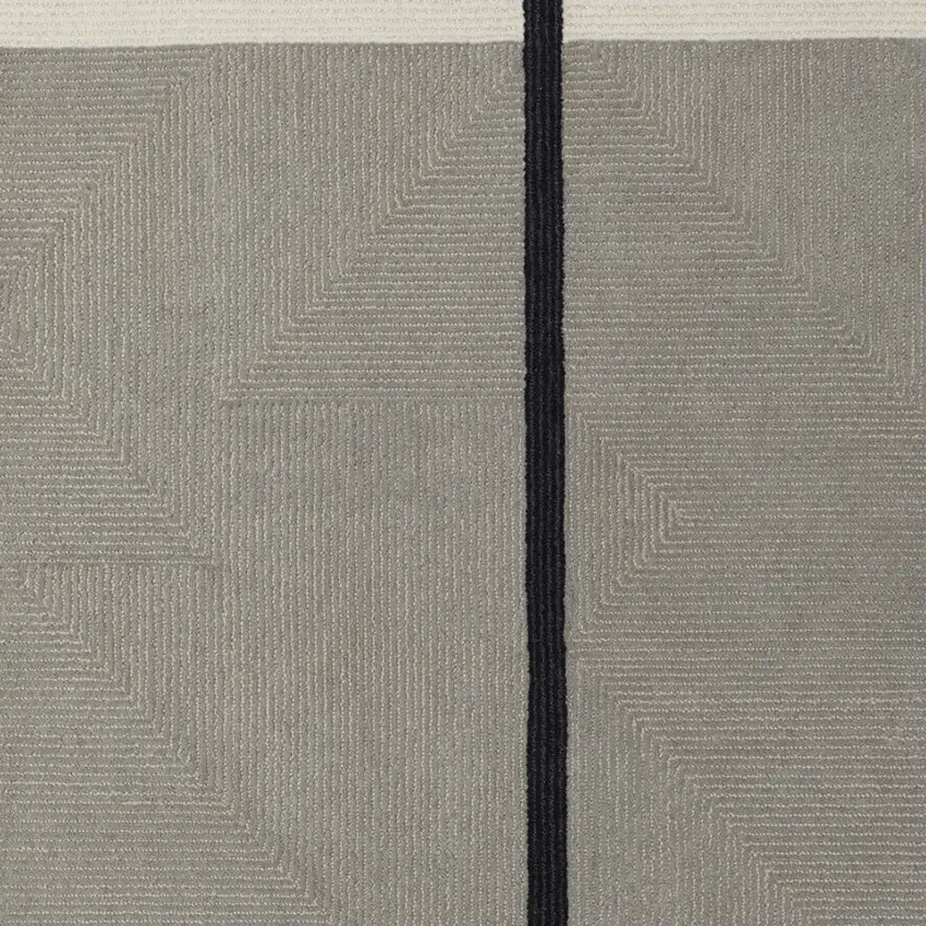 Black Gray And Taupe Abstract Geometric Hand Tufted Area Rug Photo 9