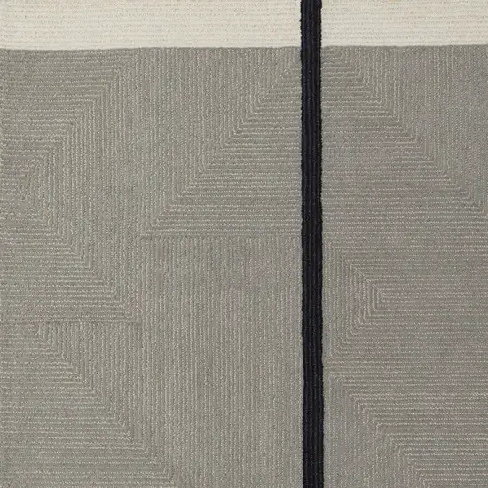 Black Gray And Taupe Abstract Geometric Hand Tufted Area Rug Photo 9