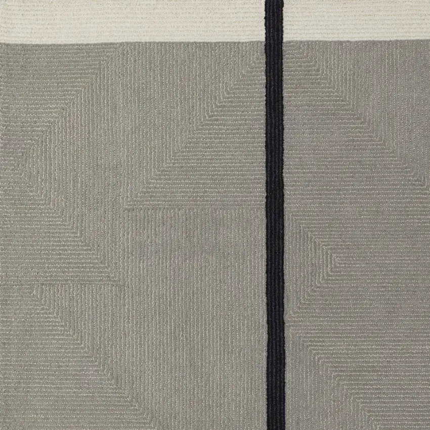 Black Gray And Taupe Abstract Geometric Hand Tufted Area Rug Photo 9